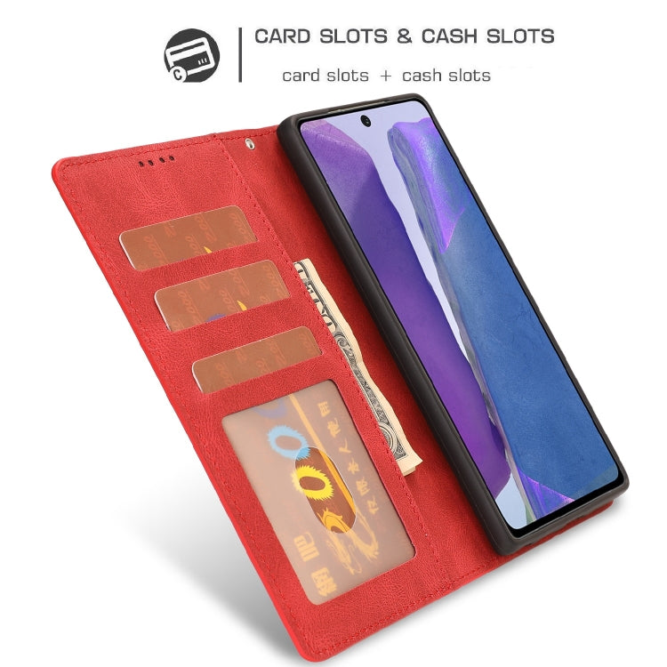 For Samsung Galaxy Note20 Fantasy Classic Skin-feel Calfskin Texture Magnetic Buckle Horizontal Flip PU Leather Case with Holder & Card Slot & Wallet