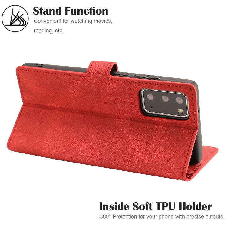 For Samsung Galaxy Note20 Fantasy Classic Skin-feel Calfskin Texture Magnetic Buckle Horizontal Flip PU Leather Case with Holder & Card Slot & Wallet