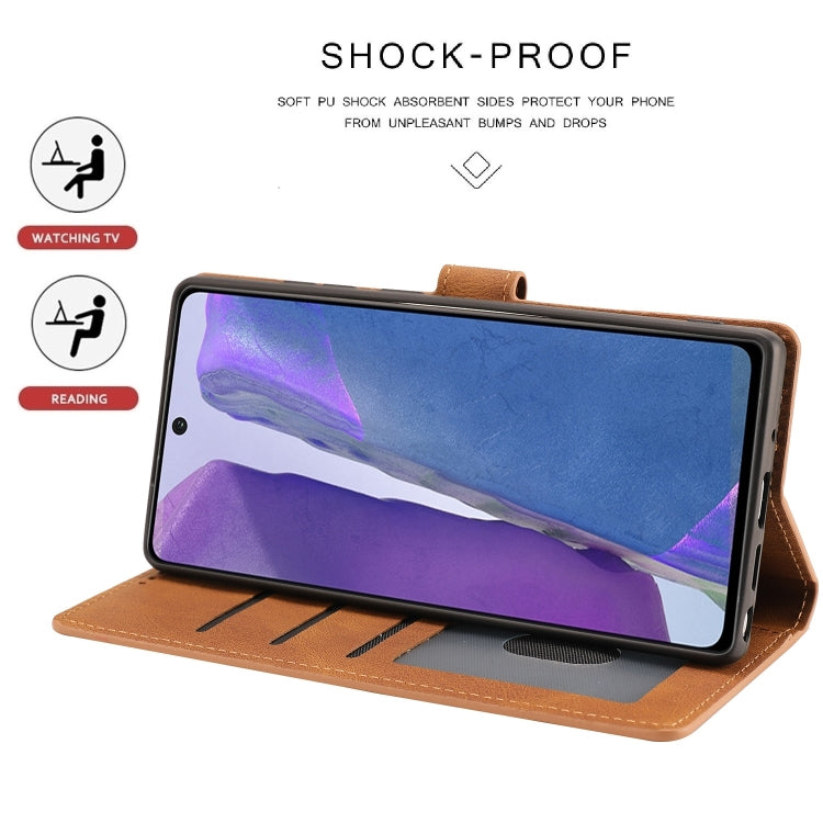 For Samsung Galaxy Note20 Fantasy Classic Skin-feel Calfskin Texture Magnetic Buckle Horizontal Flip PU Leather Case with Holder & Card Slot & Wallet