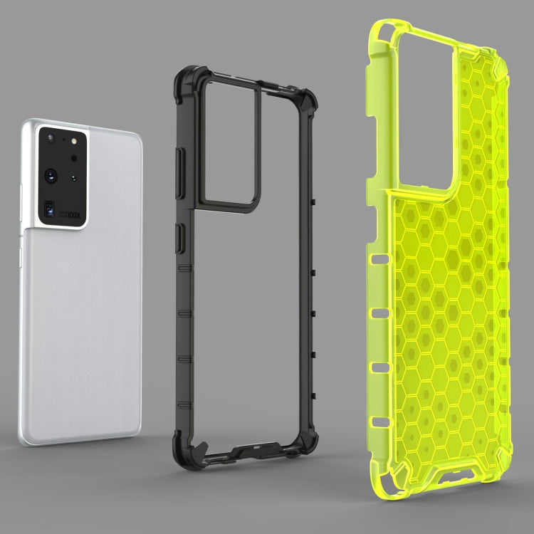 For Samsung Galaxy S21 Ultra 5G Shockproof Honeycomb PC + TPU Protective Case