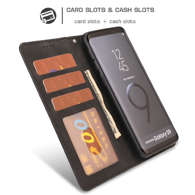 For Samsung Galaxy S9 Fantasy Classic Skin-feel Calfskin Texture Magnetic Buckle Horizontal Flip PU Leather Case with Holder & Card Slot & Wallet