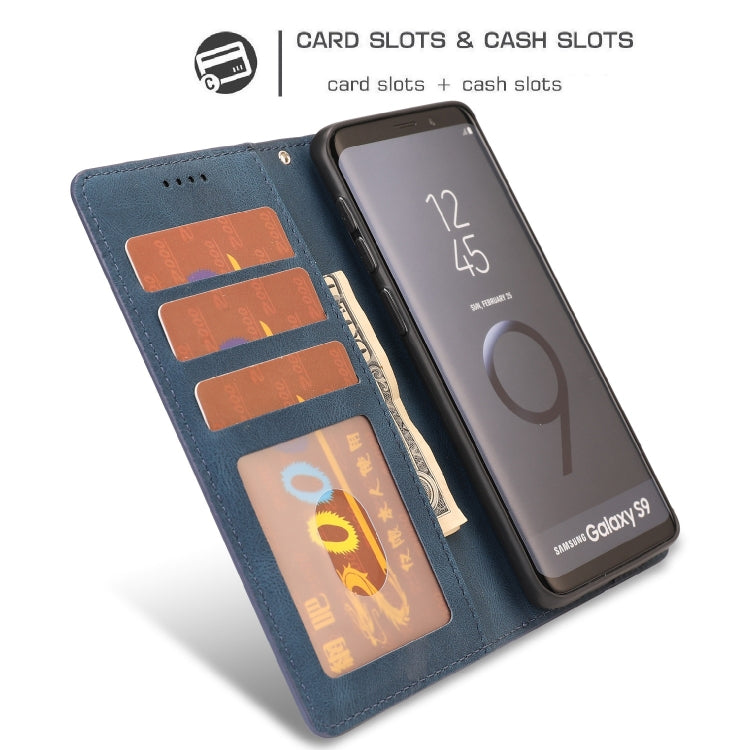For Samsung Galaxy S9 Fantasy Classic Skin-feel Calfskin Texture Magnetic Buckle Horizontal Flip PU Leather Case with Holder & Card Slot & Wallet