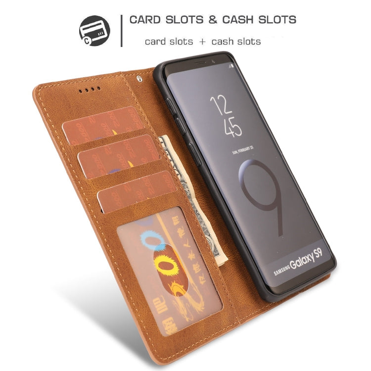 For Samsung Galaxy S9 Fantasy Classic Skin-feel Calfskin Texture Magnetic Buckle Horizontal Flip PU Leather Case with Holder & Card Slot & Wallet