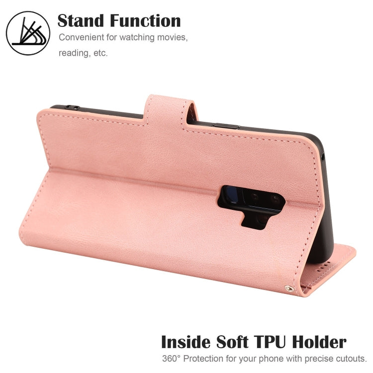 For Samsung Galaxy S9+ Fantasy Classic Skin-feel Calfskin Texture Magnetic Buckle Horizontal Flip PU Leather Case with Holder & Card Slot & Wallet