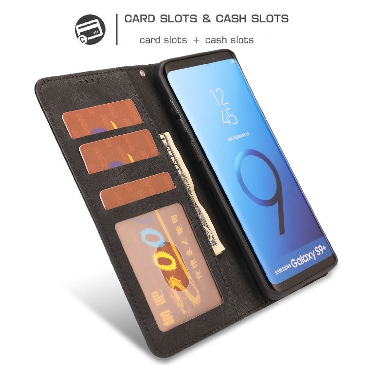 For Samsung Galaxy S9+ Fantasy Classic Skin-feel Calfskin Texture Magnetic Buckle Horizontal Flip PU Leather Case with Holder & Card Slot & Wallet