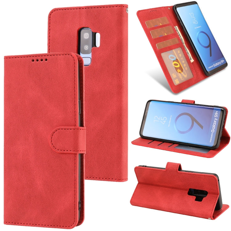 For Samsung Galaxy S9+ Fantasy Classic Skin-feel Calfskin Texture Magnetic Buckle Horizontal Flip PU Leather Case with Holder & Card Slot & Wallet