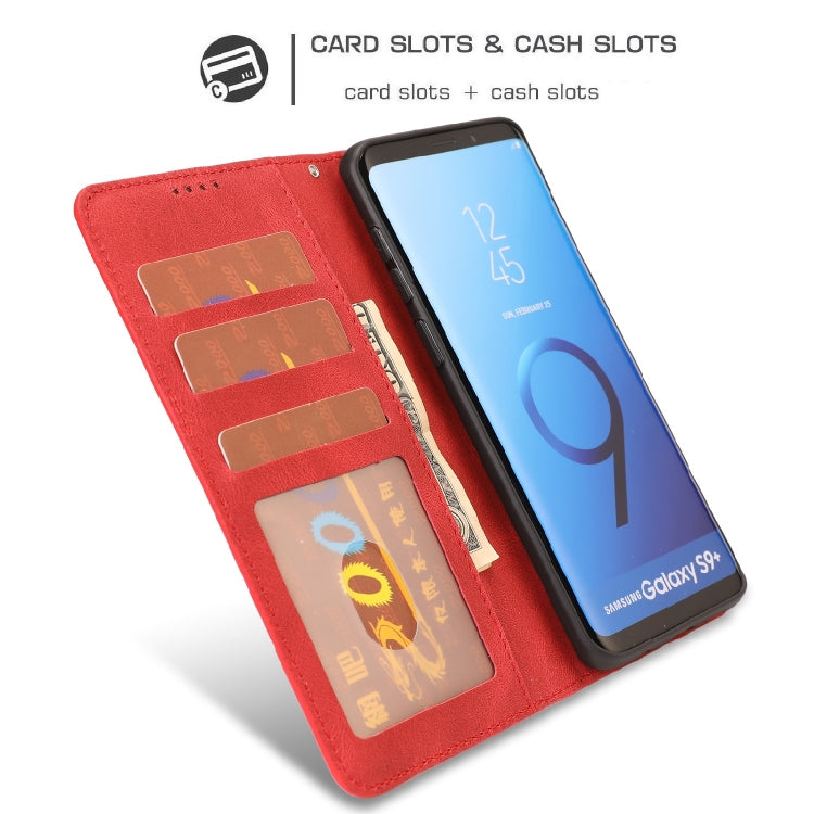 For Samsung Galaxy S9+ Fantasy Classic Skin-feel Calfskin Texture Magnetic Buckle Horizontal Flip PU Leather Case with Holder & Card Slot & Wallet