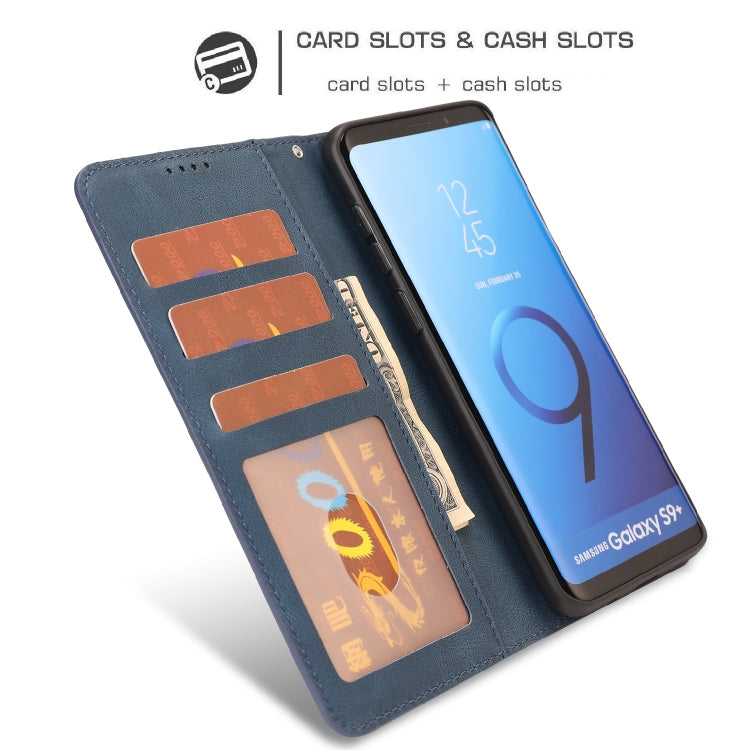 For Samsung Galaxy S9+ Fantasy Classic Skin-feel Calfskin Texture Magnetic Buckle Horizontal Flip PU Leather Case with Holder & Card Slot & Wallet