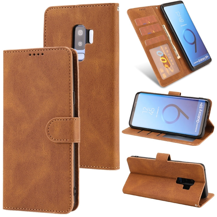 For Samsung Galaxy S9+ Fantasy Classic Skin-feel Calfskin Texture Magnetic Buckle Horizontal Flip PU Leather Case with Holder & Card Slot & Wallet