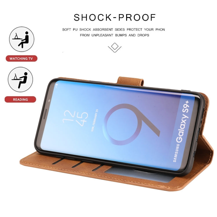 For Samsung Galaxy S9+ Fantasy Classic Skin-feel Calfskin Texture Magnetic Buckle Horizontal Flip PU Leather Case with Holder & Card Slot & Wallet