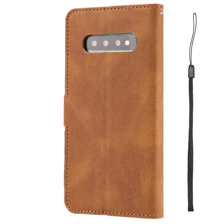 For Samsung Galaxy S10 Fantasy Classic Skin-feel Calfskin Texture Magnetic Buckle Horizontal Flip PU Leather Case with Holder & Card Slot & Wallet