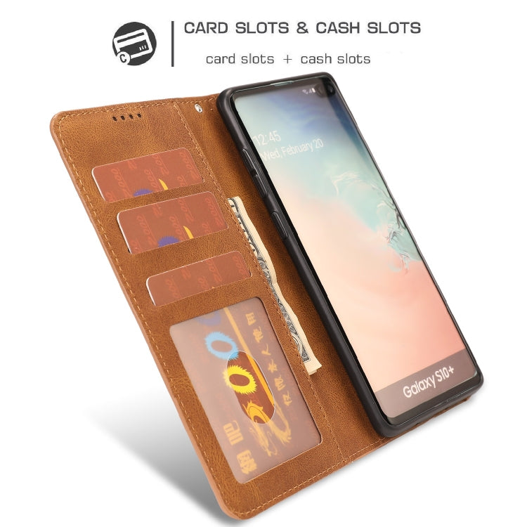 For Samsung Galaxy S10 Fantasy Classic Skin-feel Calfskin Texture Magnetic Buckle Horizontal Flip PU Leather Case with Holder & Card Slot & Wallet