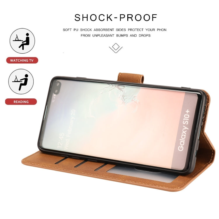 For Samsung Galaxy S10 Fantasy Classic Skin-feel Calfskin Texture Magnetic Buckle Horizontal Flip PU Leather Case with Holder & Card Slot & Wallet