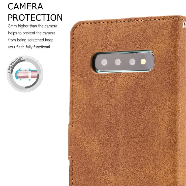 For Samsung Galaxy S10 Fantasy Classic Skin-feel Calfskin Texture Magnetic Buckle Horizontal Flip PU Leather Case with Holder & Card Slot & Wallet