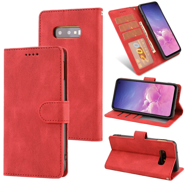For Samsung Galaxy S10e Fantasy Classic Skin-feel Calfskin Texture Magnetic Buckle Horizontal Flip PU Leather Case with Holder & Card Slot & Wallet