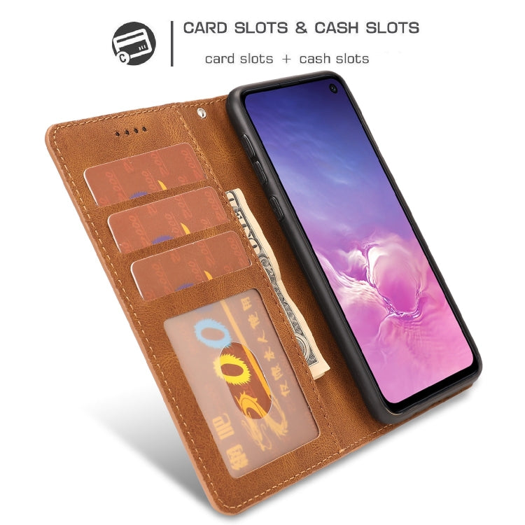 For Samsung Galaxy S10e Fantasy Classic Skin-feel Calfskin Texture Magnetic Buckle Horizontal Flip PU Leather Case with Holder & Card Slot & Wallet