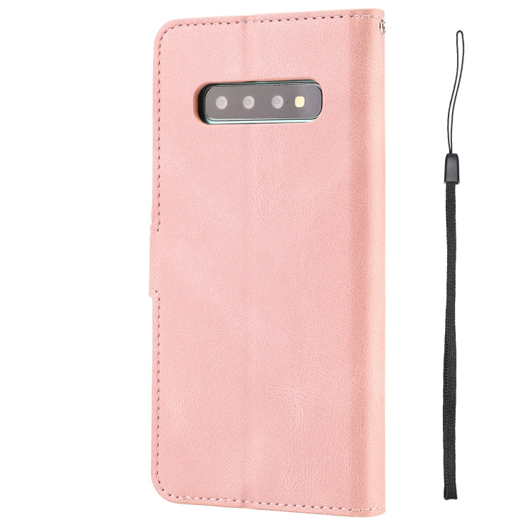 For Samsung Galaxy S10+ Fantasy Classic Skin-feel Calfskin Texture Magnetic Buckle Horizontal Flip PU Leather Case with Holder & Card Slot & Wallet