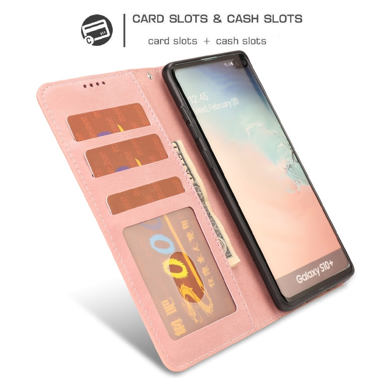 For Samsung Galaxy S10+ Fantasy Classic Skin-feel Calfskin Texture Magnetic Buckle Horizontal Flip PU Leather Case with Holder & Card Slot & Wallet