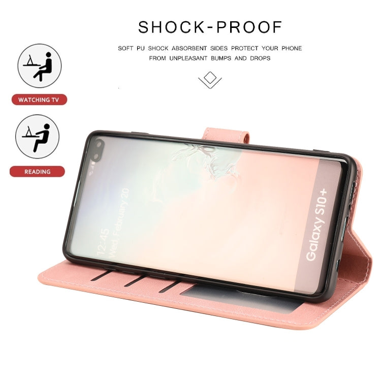 For Samsung Galaxy S10+ Fantasy Classic Skin-feel Calfskin Texture Magnetic Buckle Horizontal Flip PU Leather Case with Holder & Card Slot & Wallet