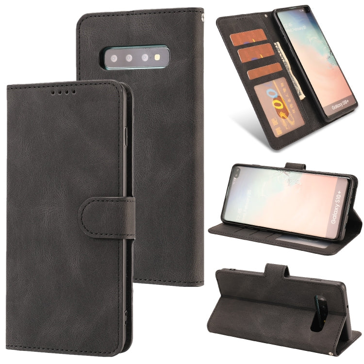 For Samsung Galaxy S10+ Fantasy Classic Skin-feel Calfskin Texture Magnetic Buckle Horizontal Flip PU Leather Case with Holder & Card Slot & Wallet