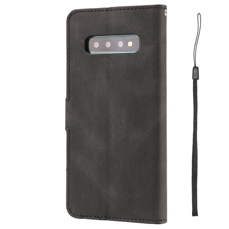 For Samsung Galaxy S10+ Fantasy Classic Skin-feel Calfskin Texture Magnetic Buckle Horizontal Flip PU Leather Case with Holder & Card Slot & Wallet