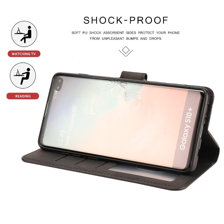 For Samsung Galaxy S10+ Fantasy Classic Skin-feel Calfskin Texture Magnetic Buckle Horizontal Flip PU Leather Case with Holder & Card Slot & Wallet