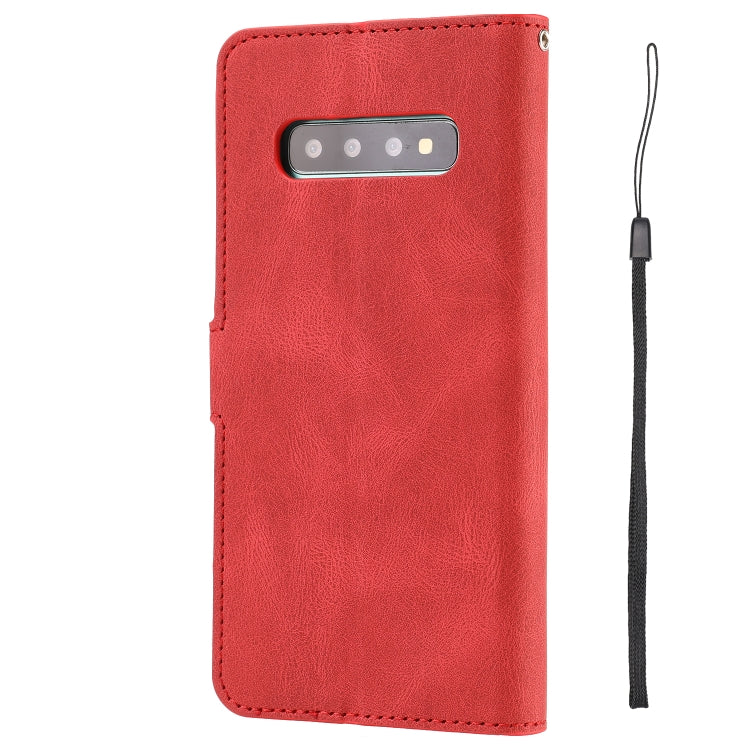 For Samsung Galaxy S10+ Fantasy Classic Skin-feel Calfskin Texture Magnetic Buckle Horizontal Flip PU Leather Case with Holder & Card Slot & Wallet