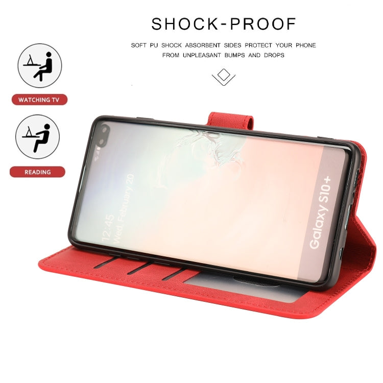 For Samsung Galaxy S10+ Fantasy Classic Skin-feel Calfskin Texture Magnetic Buckle Horizontal Flip PU Leather Case with Holder & Card Slot & Wallet