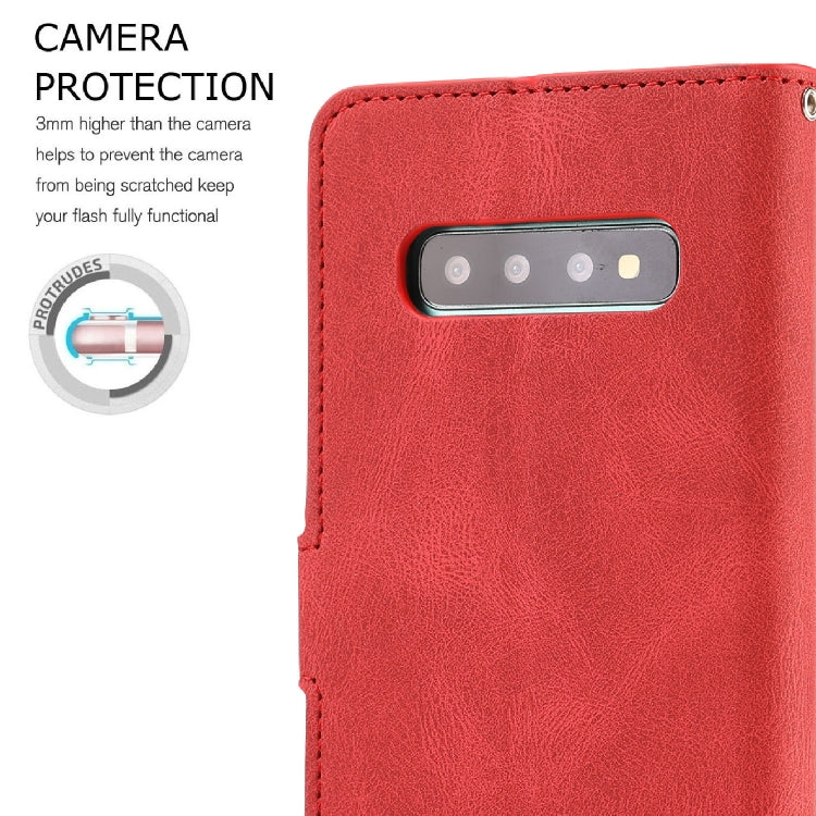 For Samsung Galaxy S10+ Fantasy Classic Skin-feel Calfskin Texture Magnetic Buckle Horizontal Flip PU Leather Case with Holder & Card Slot & Wallet