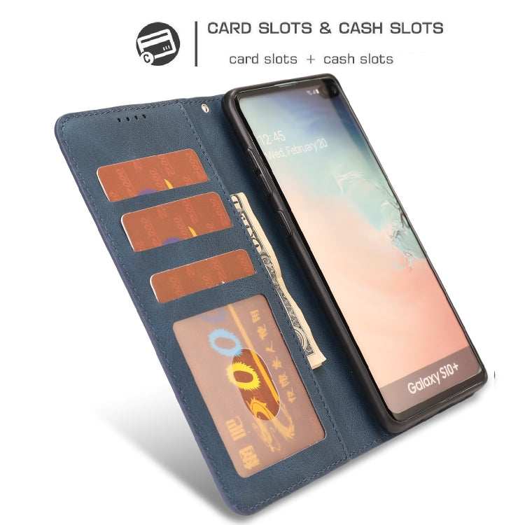 For Samsung Galaxy S10+ Fantasy Classic Skin-feel Calfskin Texture Magnetic Buckle Horizontal Flip PU Leather Case with Holder & Card Slot & Wallet