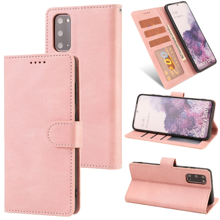 For Samsung Galaxy S20 Fantasy Classic Skin-feel Calfskin Texture Magnetic Buckle Horizontal Flip PU Leather Case with Holder & Card Slot & Wallet