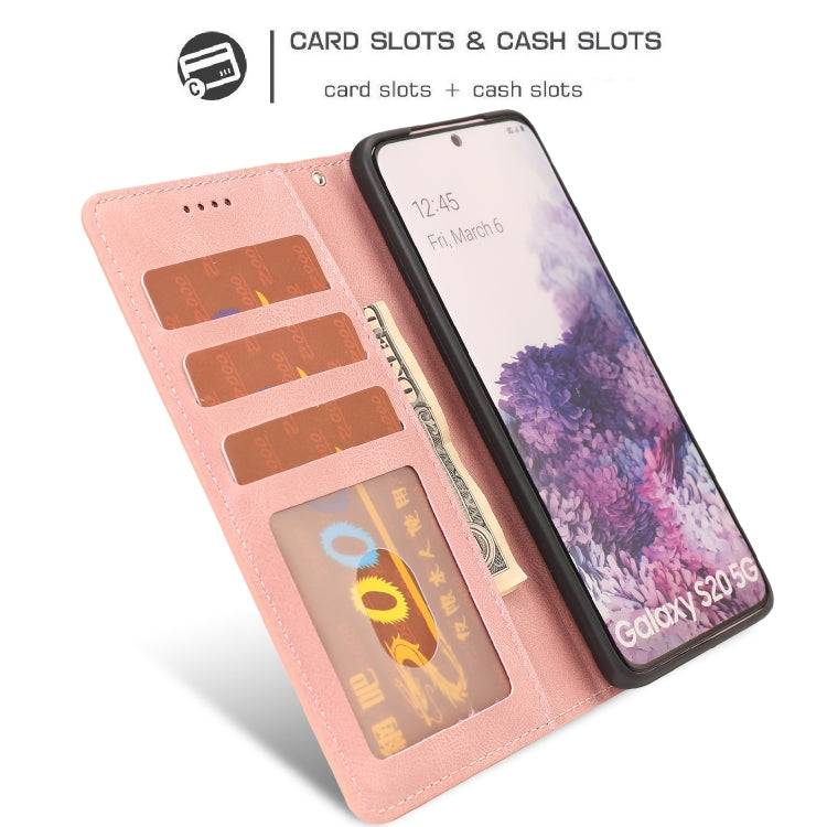 For Samsung Galaxy S20 Fantasy Classic Skin-feel Calfskin Texture Magnetic Buckle Horizontal Flip PU Leather Case with Holder & Card Slot & Wallet