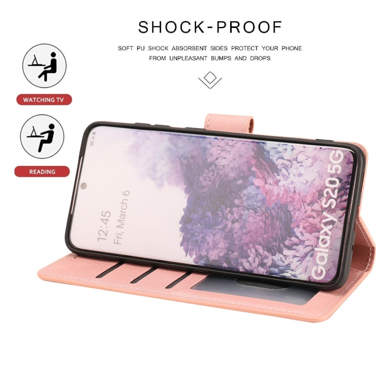 For Samsung Galaxy S20 Fantasy Classic Skin-feel Calfskin Texture Magnetic Buckle Horizontal Flip PU Leather Case with Holder & Card Slot & Wallet