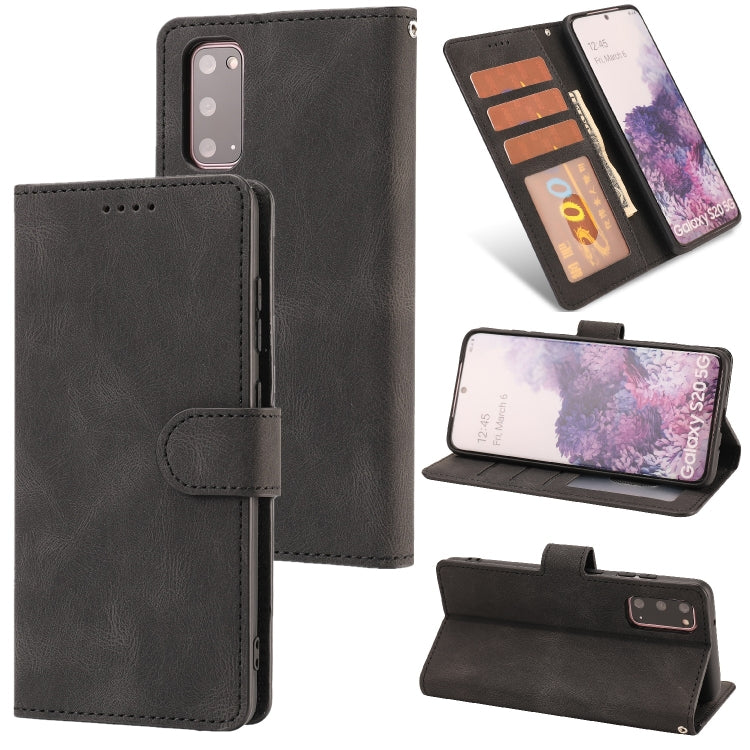 For Samsung Galaxy S20 Fantasy Classic Skin-feel Calfskin Texture Magnetic Buckle Horizontal Flip PU Leather Case with Holder & Card Slot & Wallet