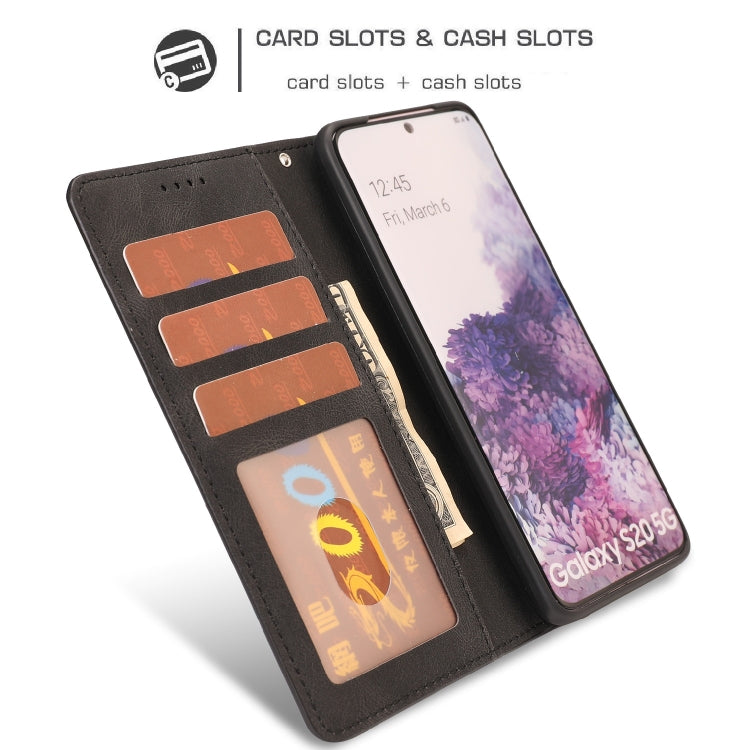 For Samsung Galaxy S20 Fantasy Classic Skin-feel Calfskin Texture Magnetic Buckle Horizontal Flip PU Leather Case with Holder & Card Slot & Wallet