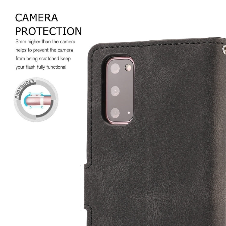 For Samsung Galaxy S20 Fantasy Classic Skin-feel Calfskin Texture Magnetic Buckle Horizontal Flip PU Leather Case with Holder & Card Slot & Wallet