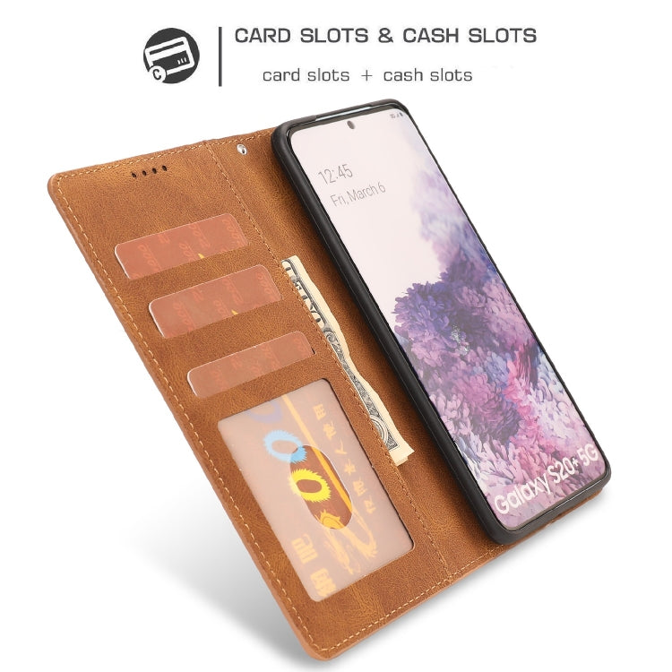 For Samsung Galaxy S20+ Fantasy Classic Skin-feel Calfskin Texture Magnetic Buckle Horizontal Flip PU Leather Case with Holder & Card Slot & Wallet