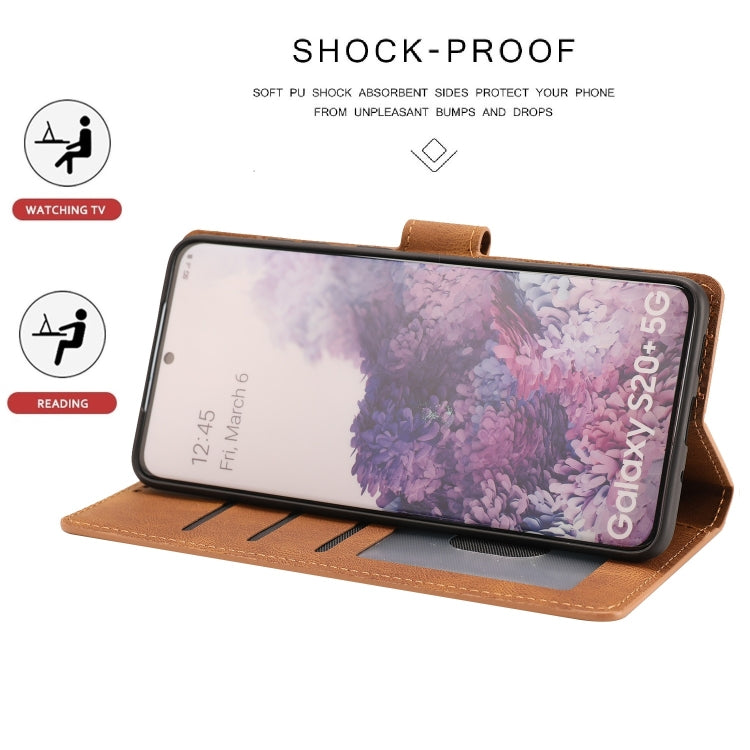 For Samsung Galaxy S20+ Fantasy Classic Skin-feel Calfskin Texture Magnetic Buckle Horizontal Flip PU Leather Case with Holder & Card Slot & Wallet