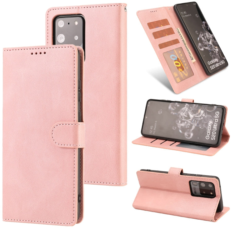 For Samsung Galaxy S20 Ultra Fantasy Classic Skin-feel Calfskin Texture Magnetic Buckle Horizontal Flip PU Leather Case with Holder & Card Slot & Wallet