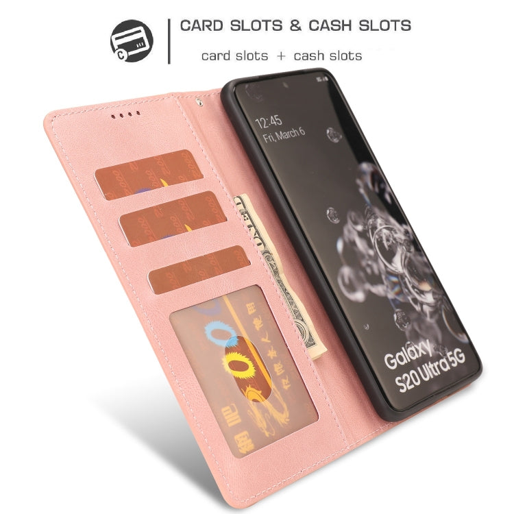 For Samsung Galaxy S20 Ultra Fantasy Classic Skin-feel Calfskin Texture Magnetic Buckle Horizontal Flip PU Leather Case with Holder & Card Slot & Wallet