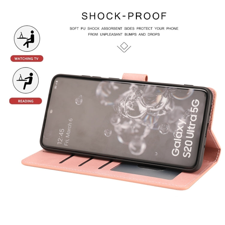 For Samsung Galaxy S20 Ultra Fantasy Classic Skin-feel Calfskin Texture Magnetic Buckle Horizontal Flip PU Leather Case with Holder & Card Slot & Wallet