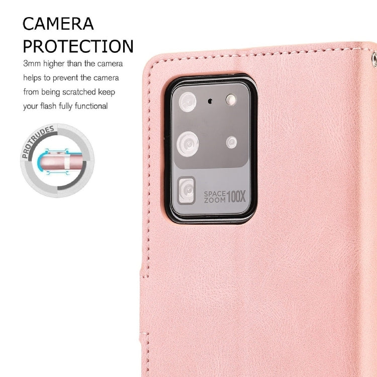For Samsung Galaxy S20 Ultra Fantasy Classic Skin-feel Calfskin Texture Magnetic Buckle Horizontal Flip PU Leather Case with Holder & Card Slot & Wallet
