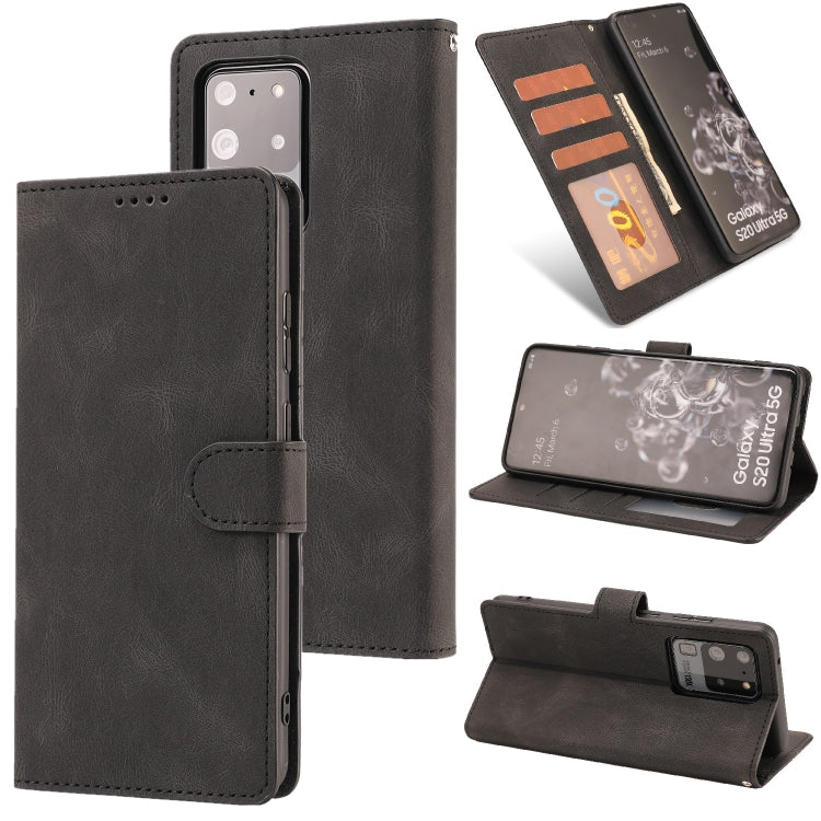 For Samsung Galaxy S20 Ultra Fantasy Classic Skin-feel Calfskin Texture Magnetic Buckle Horizontal Flip PU Leather Case with Holder & Card Slot & Wallet
