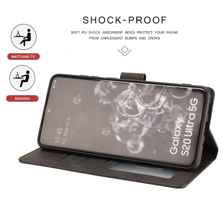 For Samsung Galaxy S20 Ultra Fantasy Classic Skin-feel Calfskin Texture Magnetic Buckle Horizontal Flip PU Leather Case with Holder & Card Slot & Wallet