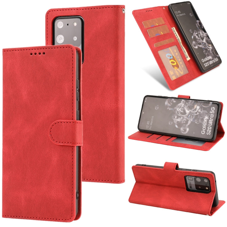 For Samsung Galaxy S20 Ultra Fantasy Classic Skin-feel Calfskin Texture Magnetic Buckle Horizontal Flip PU Leather Case with Holder & Card Slot & Wallet