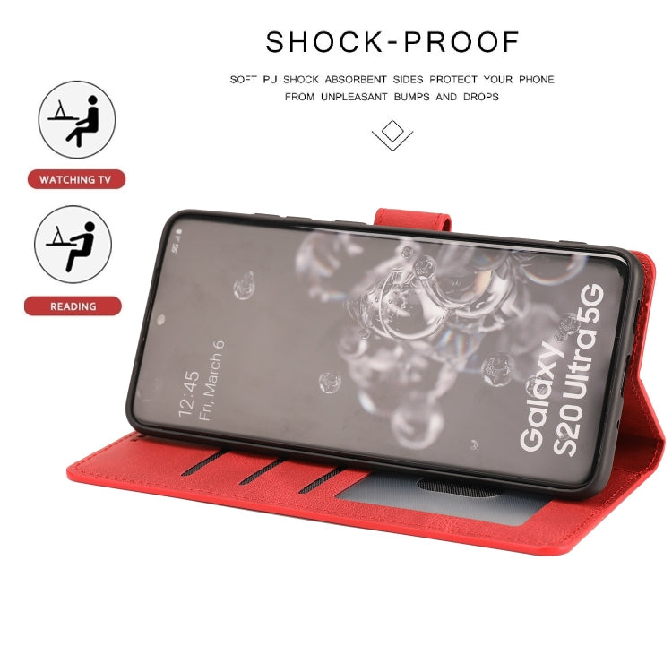 For Samsung Galaxy S20 Ultra Fantasy Classic Skin-feel Calfskin Texture Magnetic Buckle Horizontal Flip PU Leather Case with Holder & Card Slot & Wallet