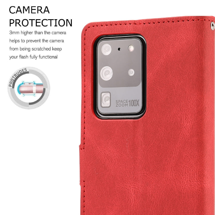For Samsung Galaxy S20 Ultra Fantasy Classic Skin-feel Calfskin Texture Magnetic Buckle Horizontal Flip PU Leather Case with Holder & Card Slot & Wallet