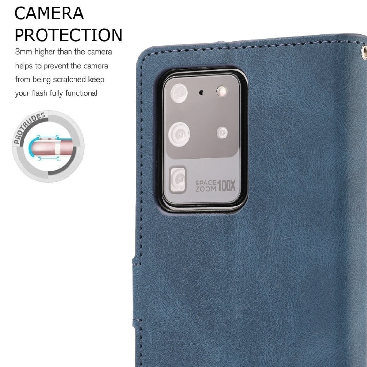 For Samsung Galaxy S20 Ultra Fantasy Classic Skin-feel Calfskin Texture Magnetic Buckle Horizontal Flip PU Leather Case with Holder & Card Slot & Wallet