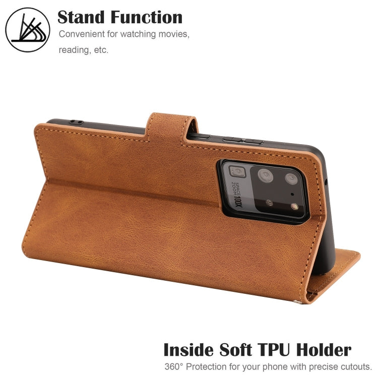 For Samsung Galaxy S20 Ultra Fantasy Classic Skin-feel Calfskin Texture Magnetic Buckle Horizontal Flip PU Leather Case with Holder & Card Slot & Wallet