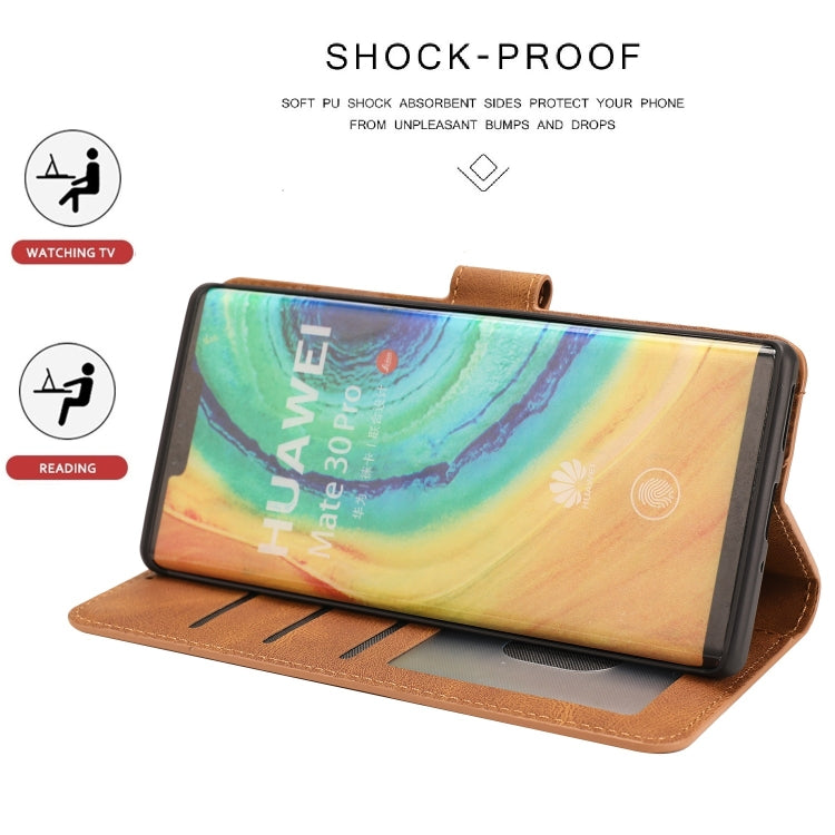 For Huawei Mate 30 Pro Fantasy Classic Skin-feel Calfskin Texture Magnetic Buckle Horizontal Flip PU Leather Case with Holder & Card Slot & Wallet